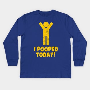 Vintage Pooped Today Kids Long Sleeve T-Shirt